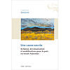 Couverture de l'ouvrage "Une cause sacrée. Religion, décolonisation et mobilisations pour la paix en Israël-Palestine", peinture d'un paysage composé de désert, de montagne et d'un ciel nuageux devant des teintes dorées.