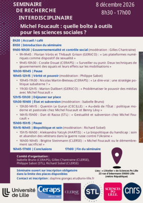 Affiche de l'événement : programme et informations pratiques du séminaire qu'on trouve dans le détail de l'événement (image)
